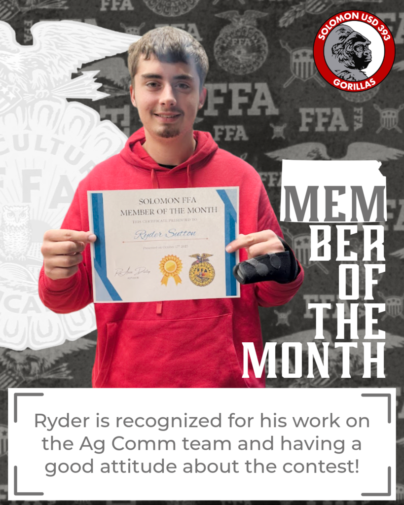 Student FFa Member of the month