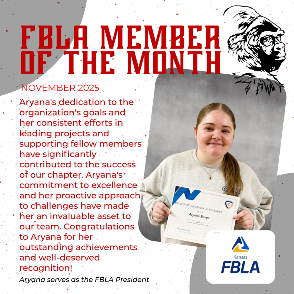 FBLA member of the month recognition