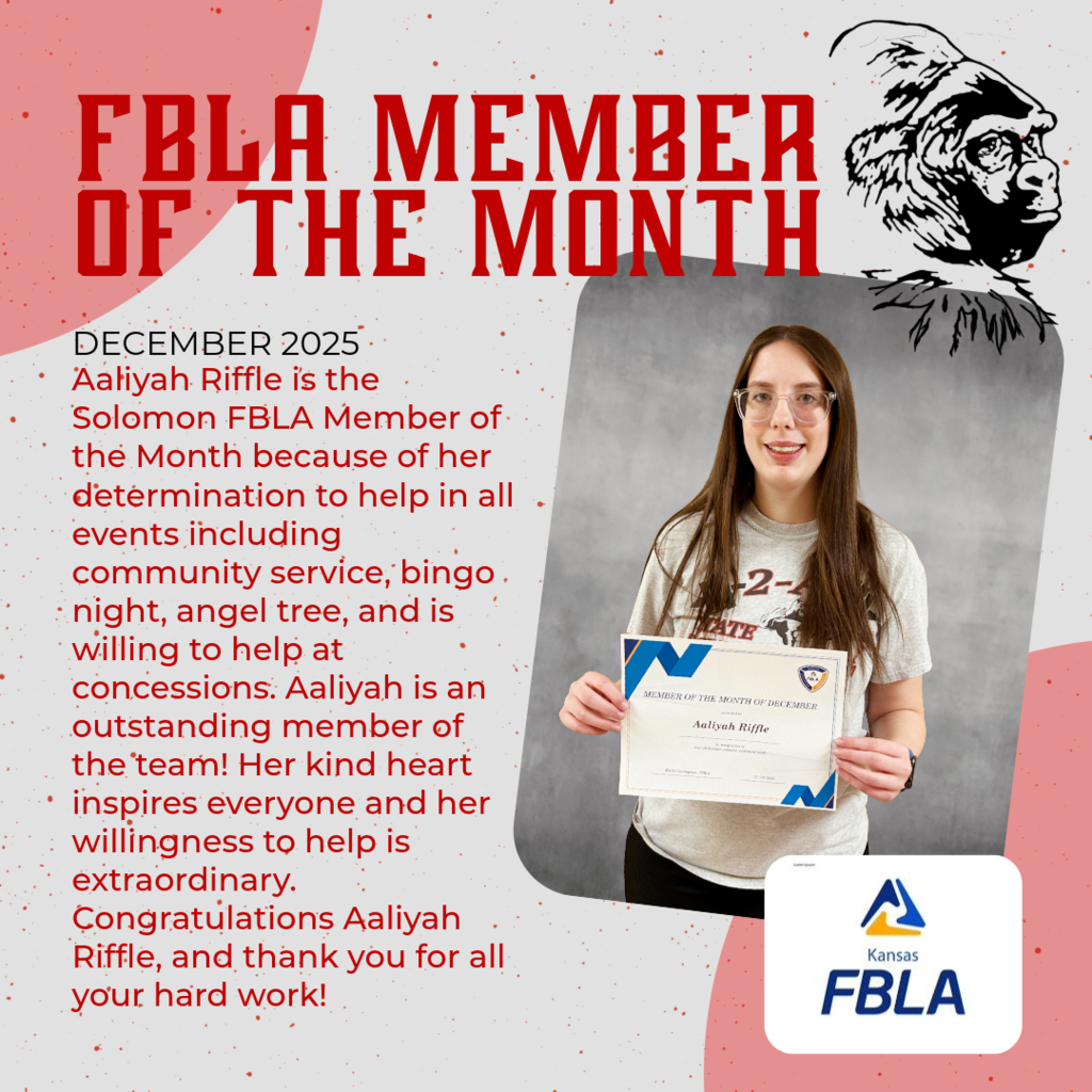 FBLA member of the month recognition