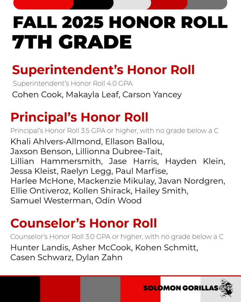 Honor Roll-7th Grade
