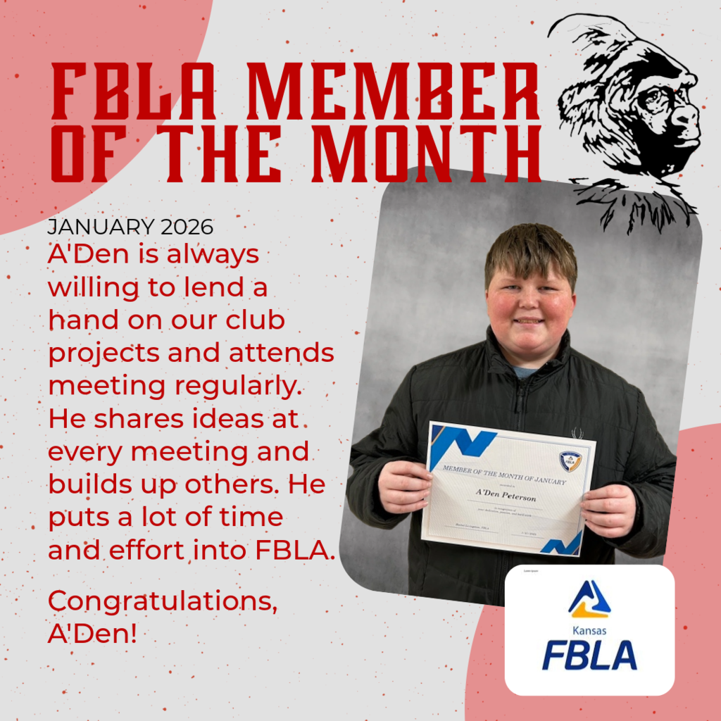 FBLA member of the month recognition