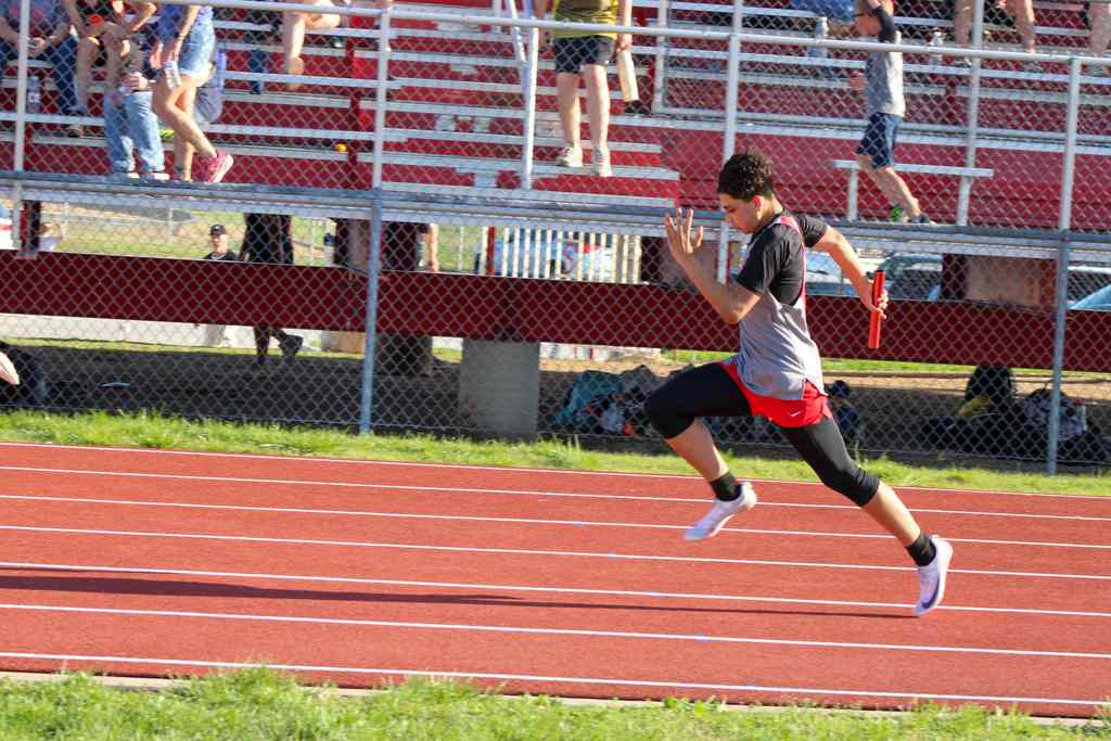 student running in action