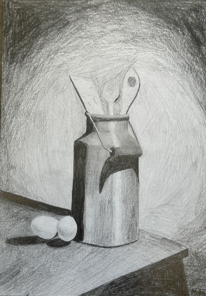 still frame black and white stencil drawing