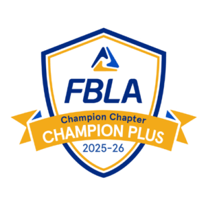 FBLA award stating the group earned the Champion Plus for 2025-26