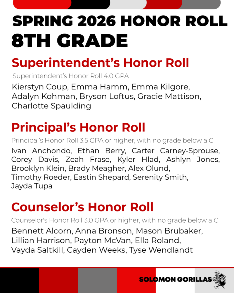 8th grade honor roll