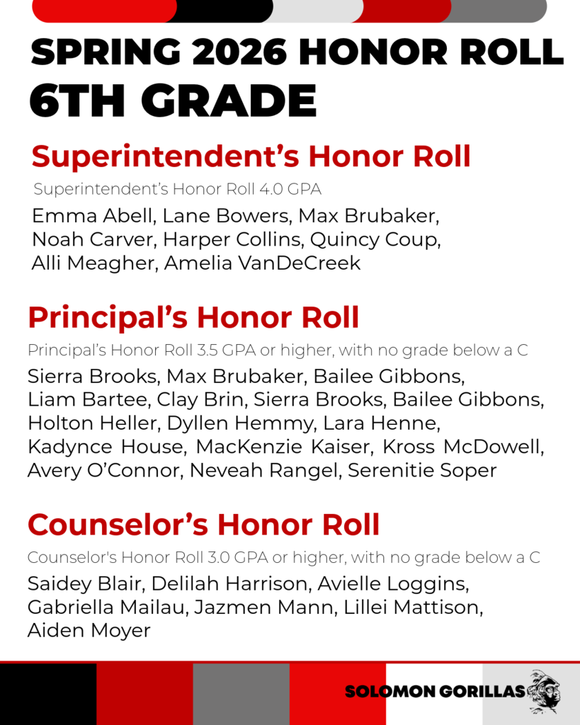 6th grade honor roll