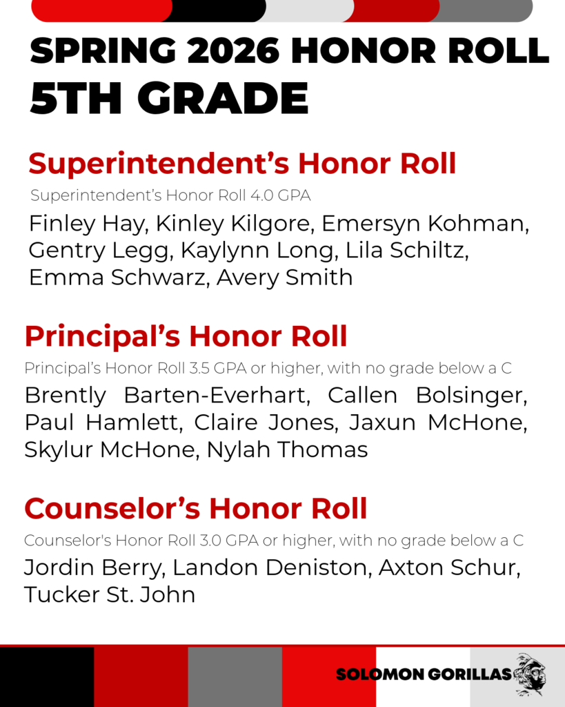 5th grade honor roll
