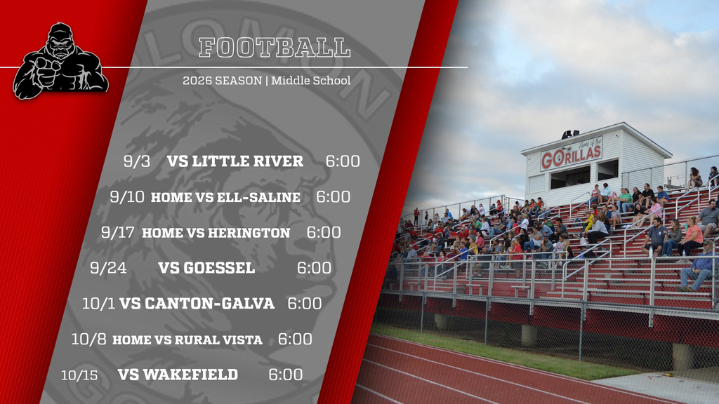 middle school football season schedule