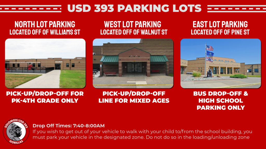 Photos of drop off zones at usd 393