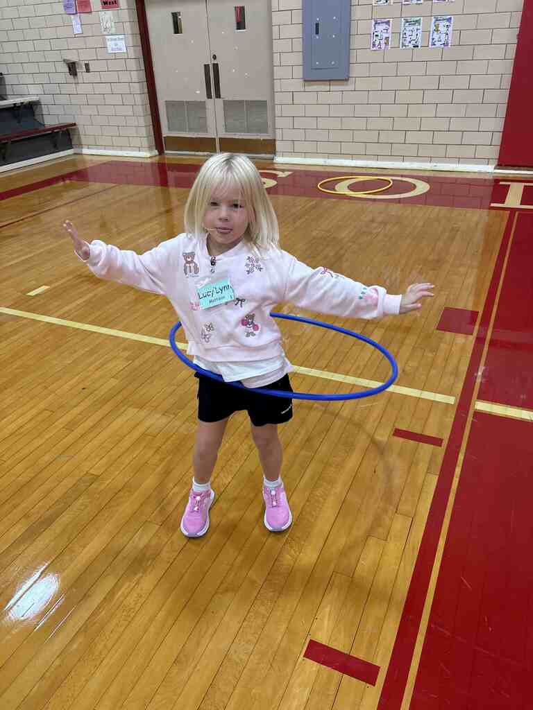Student successfully hula hooping
