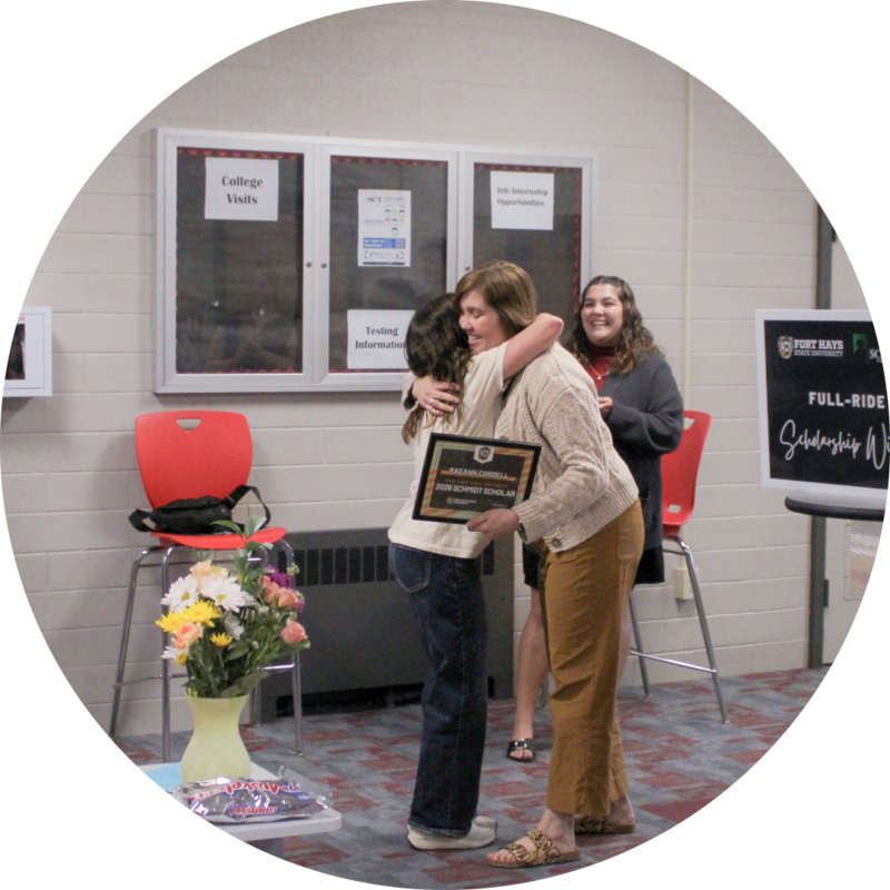 Raeann receiving scholarship
