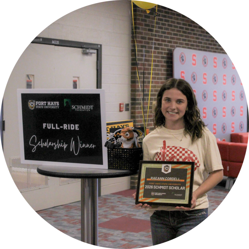 Raeann receiving scholarship