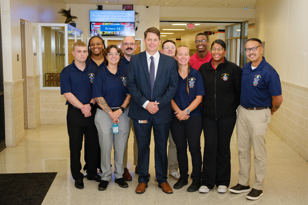 USS Somerset Crew with SH Principal Mr. Scott Shirley