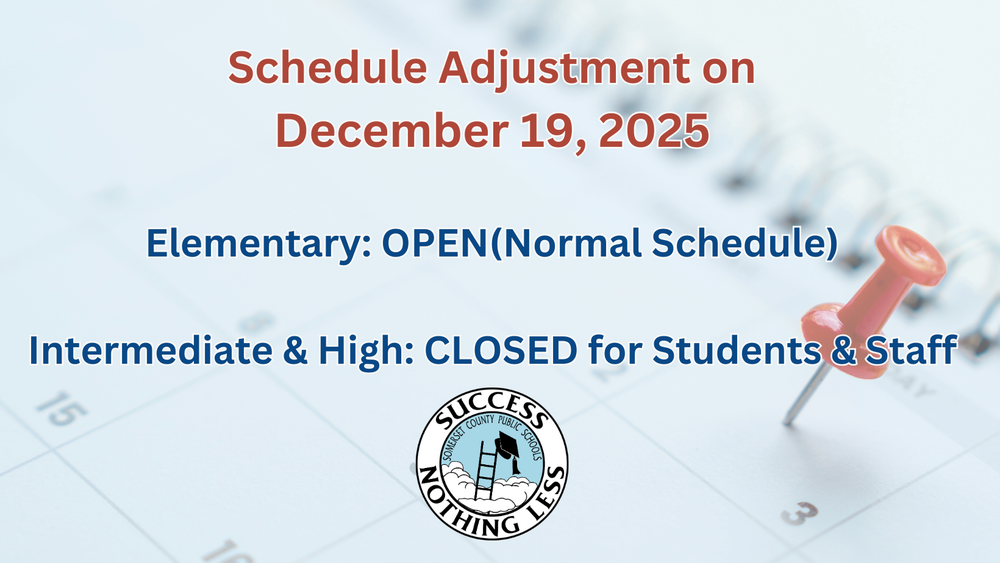 SCHEDULE ADJUSTMENT ON December 19, 2025
