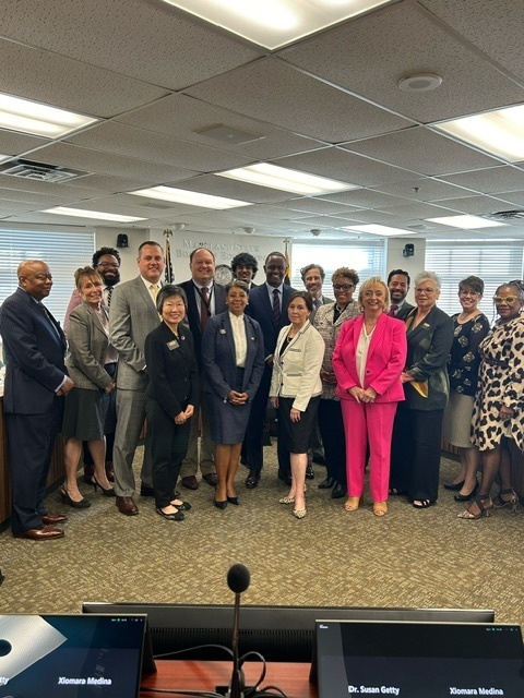 state superintendent with MD BOE members and new public school system superintendents