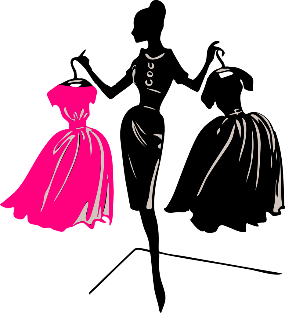 Person holding dresses