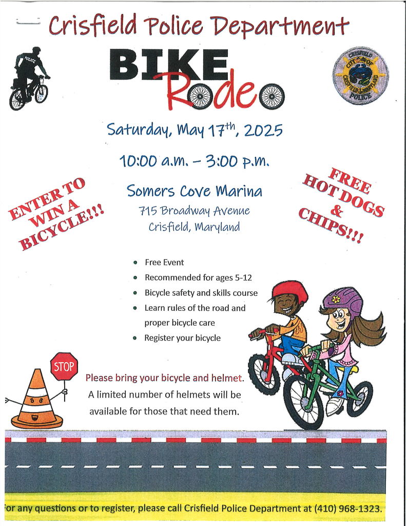 Crisfield Police Department Bike Rodeo Flyer