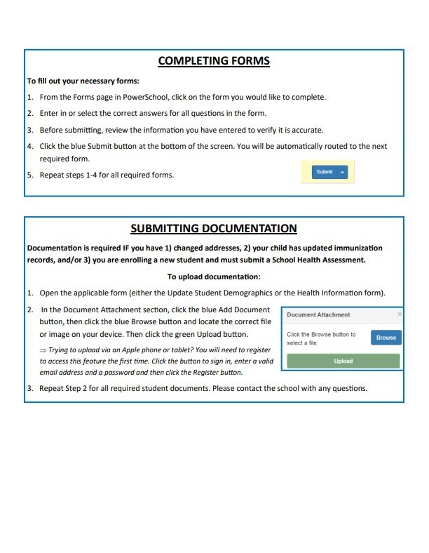 PowerSchool instruction forms