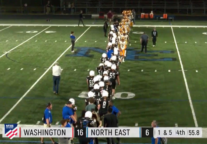 End of the game Sportsmanship line after the big win.