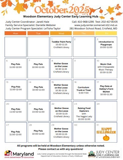 Judy Center Event Calendar