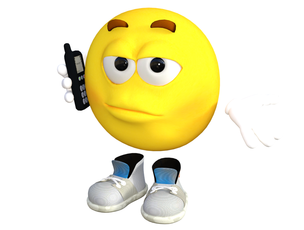 emoji holding phone