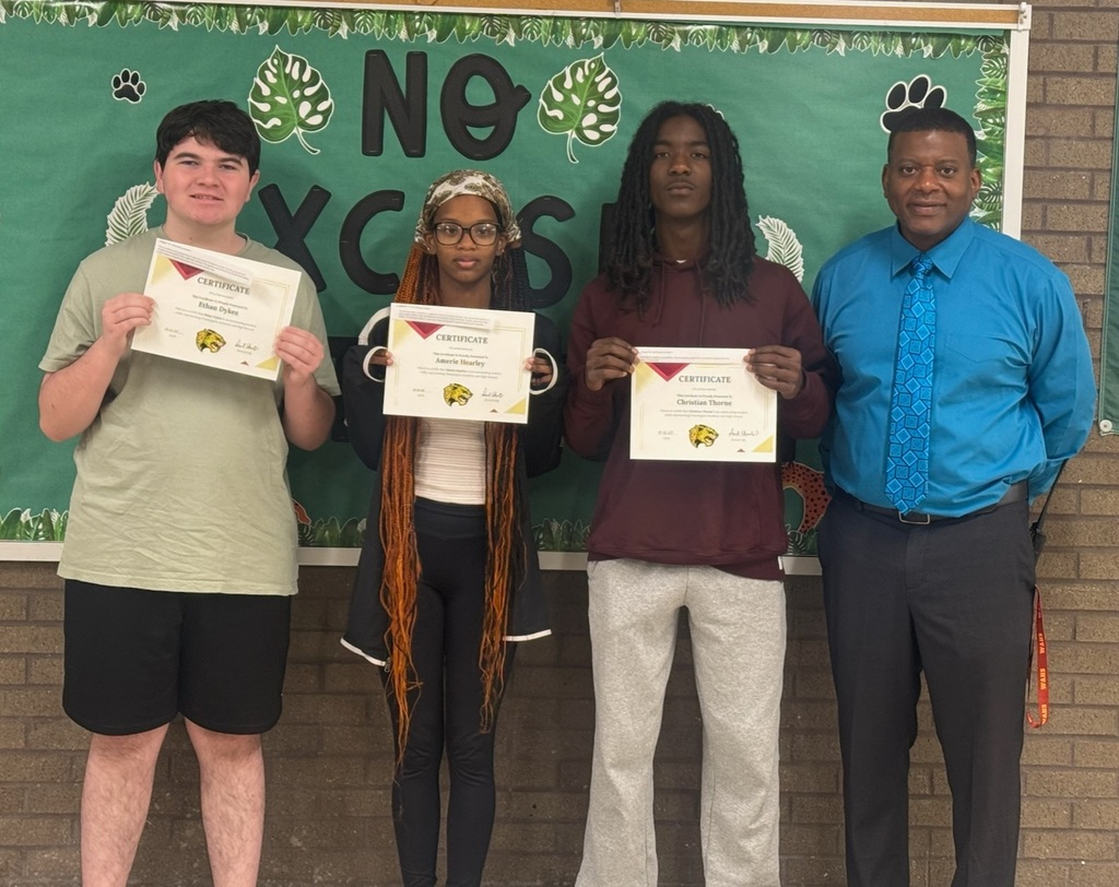 Students of the week with Dean of Students Mr. Edwards