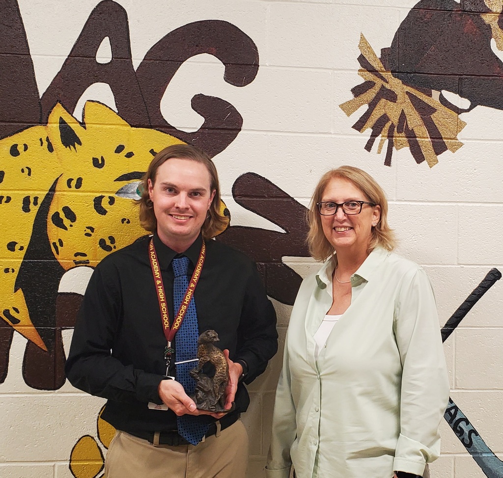 Staff of the Month Joseph Matassa and Assistant Principal Davis