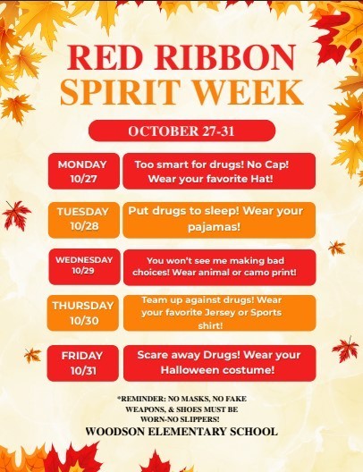 Red Ribbon Spirit Week flyer