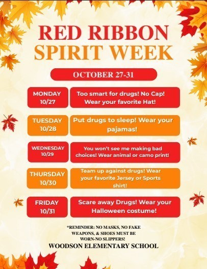 Red Ribbon Spirit Week flyer
