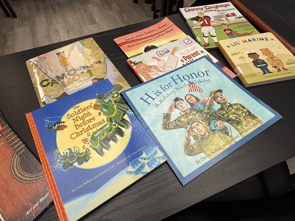 patriotic books on a table