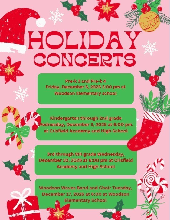Holiday concerts in English