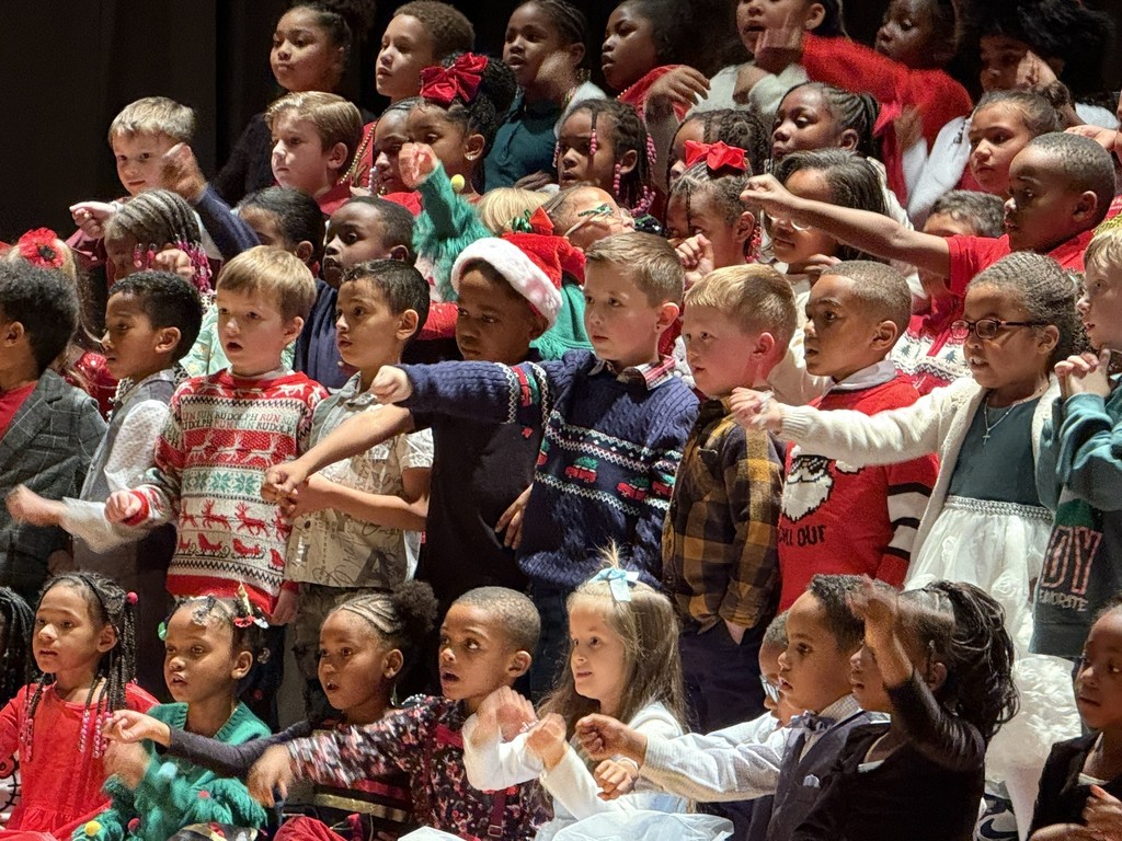 Princess Anne Elementary School students on stage performing in the Winter 2025 concert