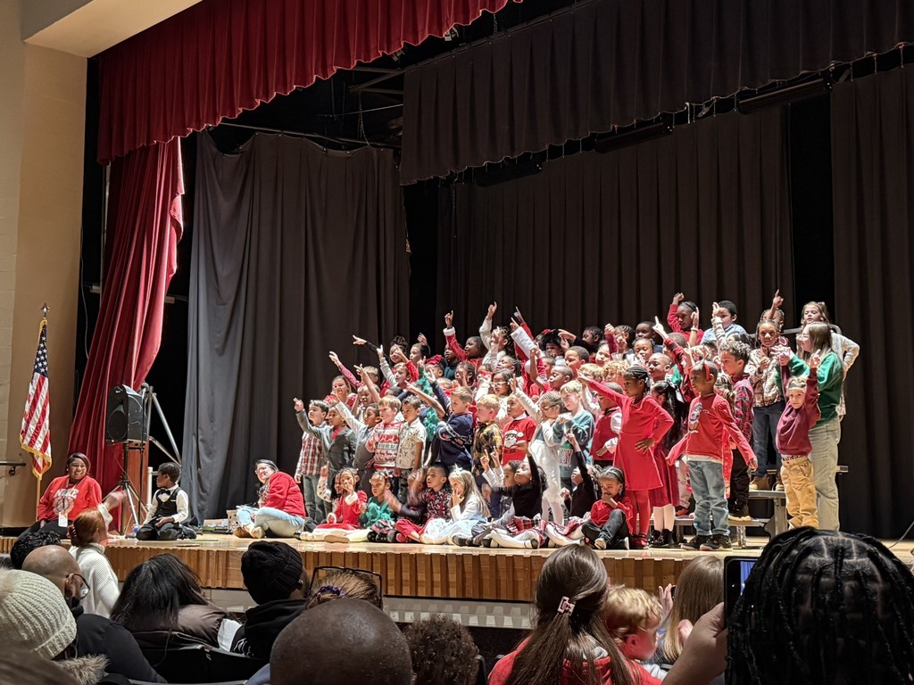 Princess Anne Elementary School students on stage performing in the Winter 2025 concert