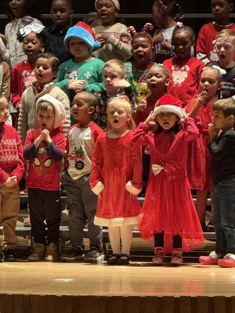 Princess Anne Elementary School students on stage performing in the Winter 2025 concert