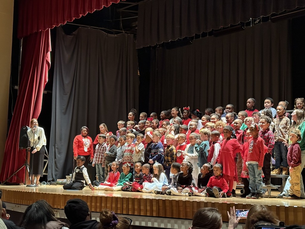 Princess Anne Elementary School students on stage performing in the Winter 2025 concert