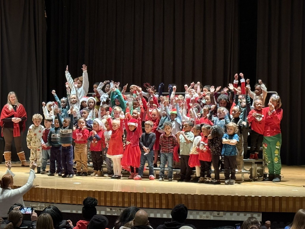 Princess Anne Elementary School students on stage performing in the Winter 2025 concert