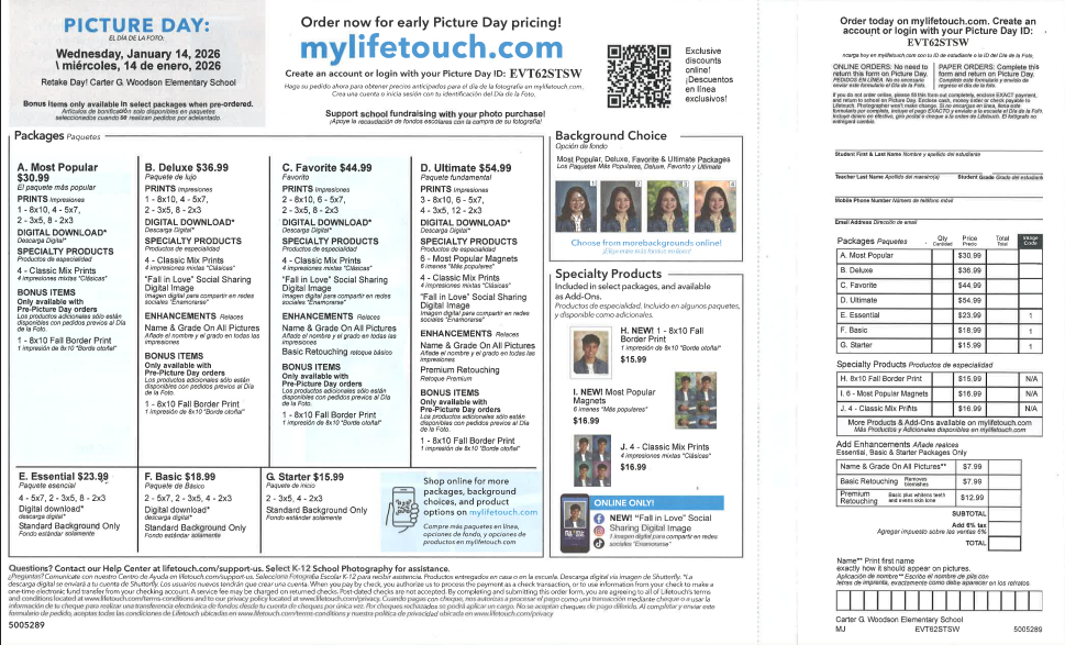 Picture retake day info