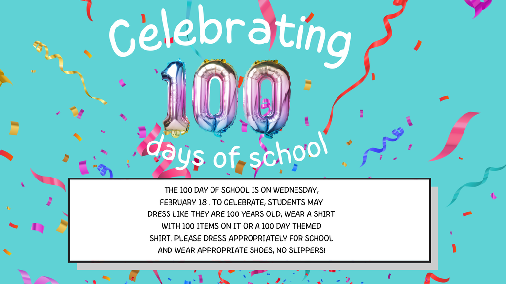100th day of school flyer
