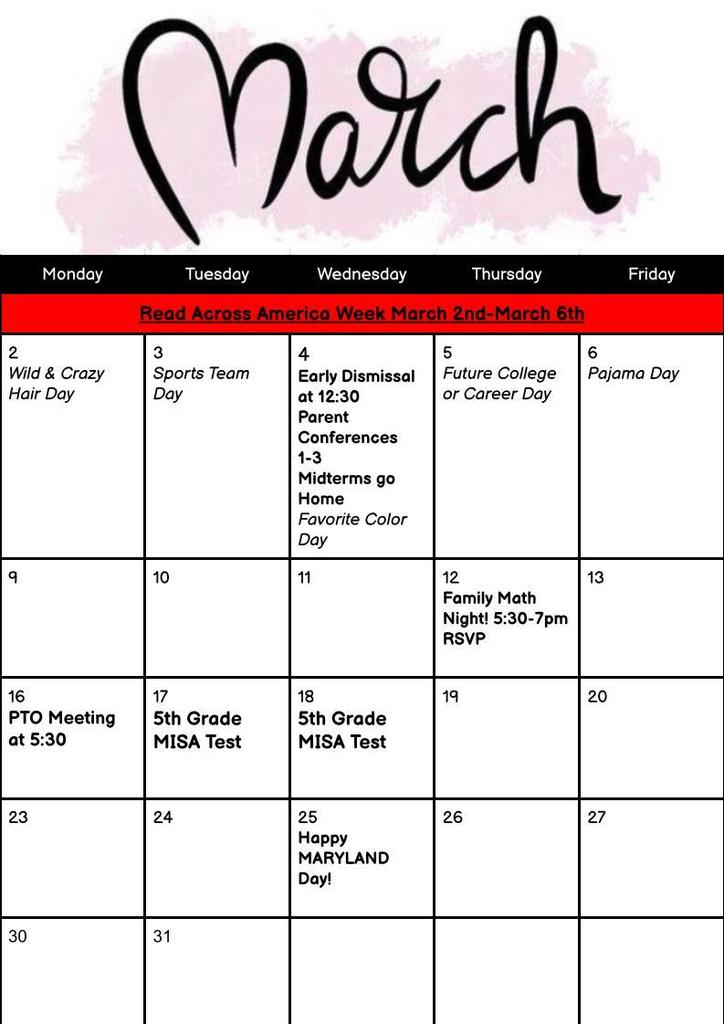 march calendar