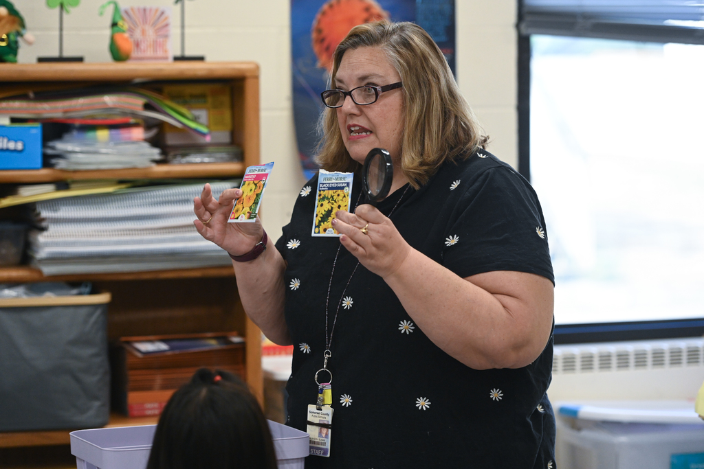 Images of Princess Anne Elementary School's 2026-2027 Teacher of the Year Candidate, Ms. Susan E. Finlayson and her classroom of students.