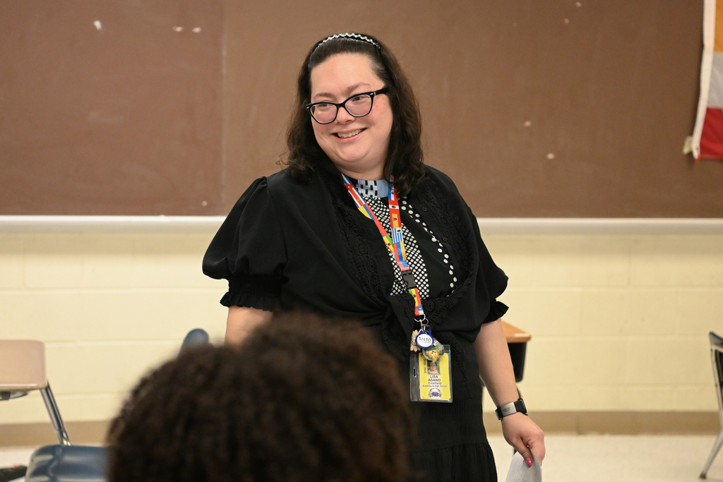 Classroom images of Lisa Asano, Crisfield High School's Teacher of the Year, in her classroom with students.