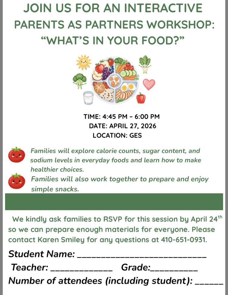 April 27th Parents as Partners Workshop