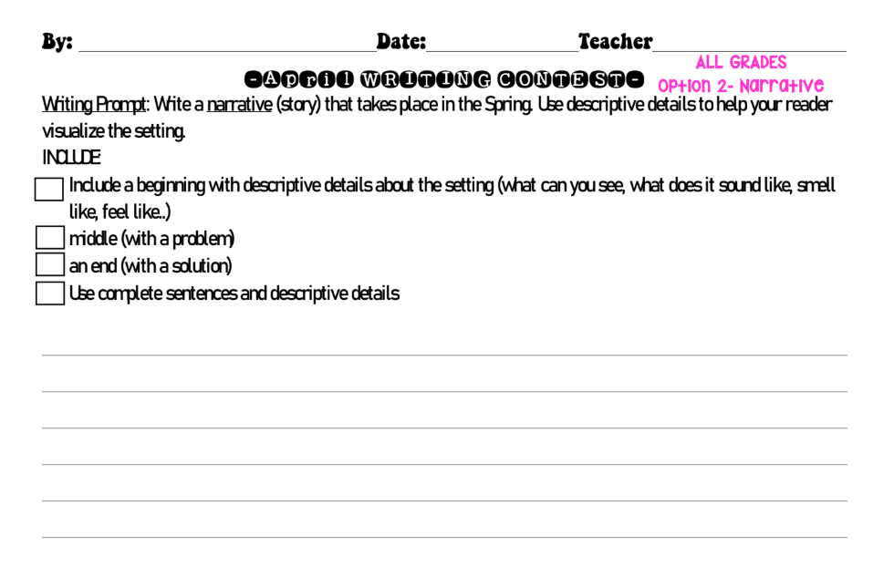 April Writing Content Option 2