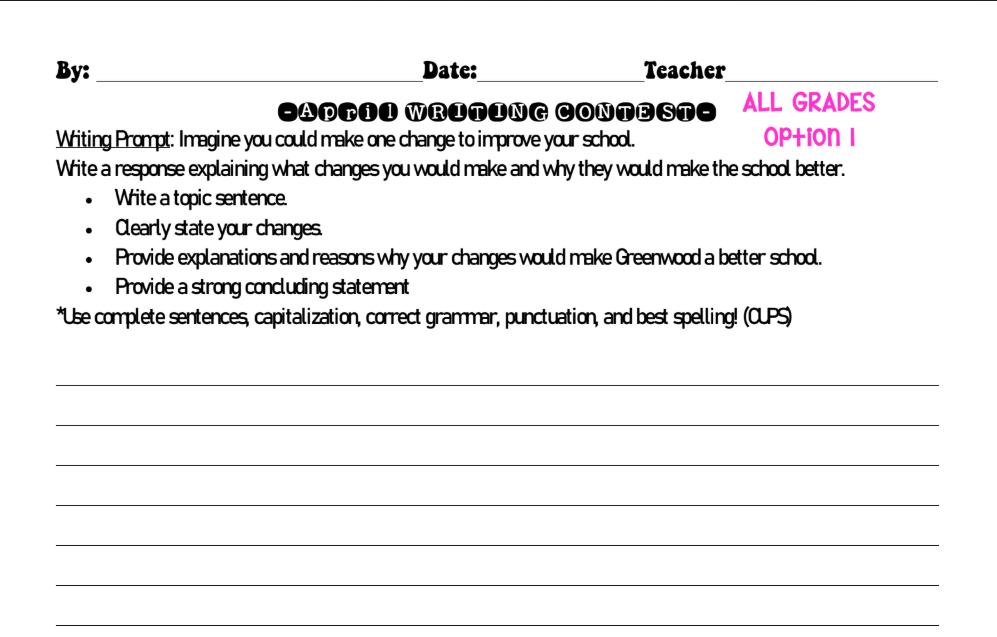 April Writing Content Option 1