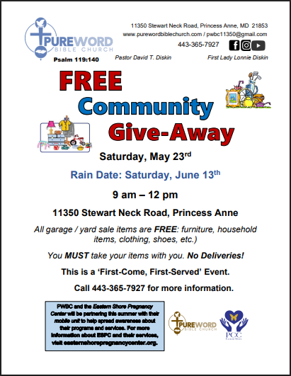 flyer for free community give away 