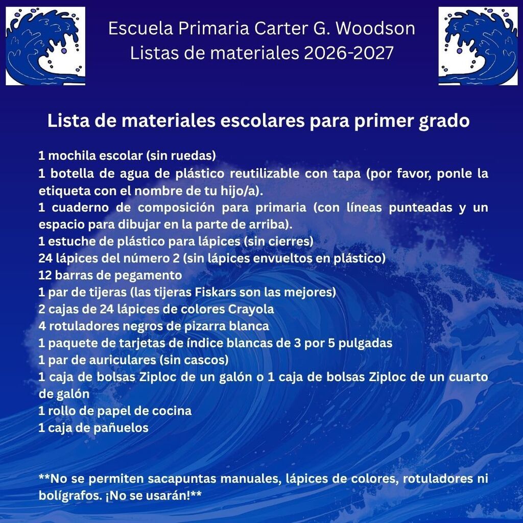 ¡Estamos emocionados de publicar nuestras listas de útiles escolares!!!!
