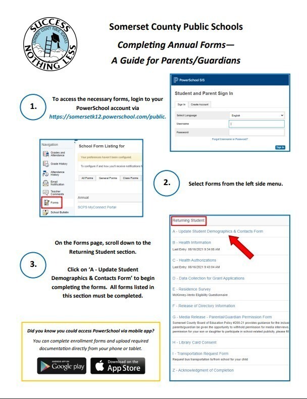 PowerSchool form instructions