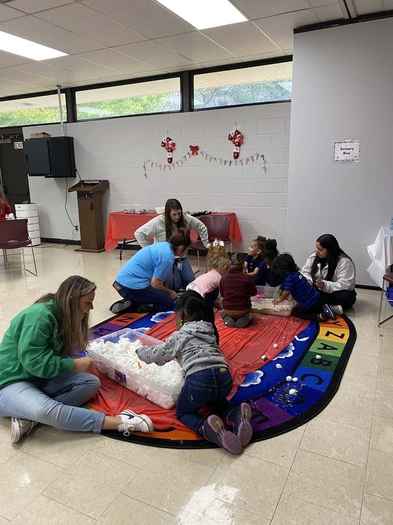students enjoying sensory santa