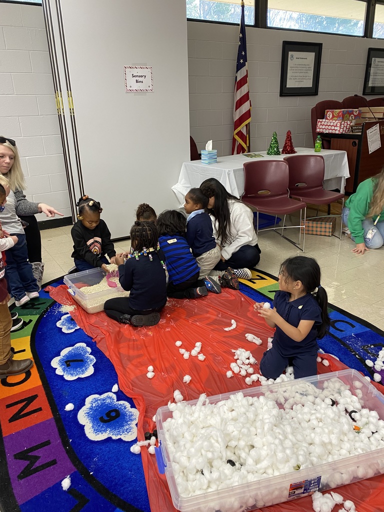 students enjoying sensory santa