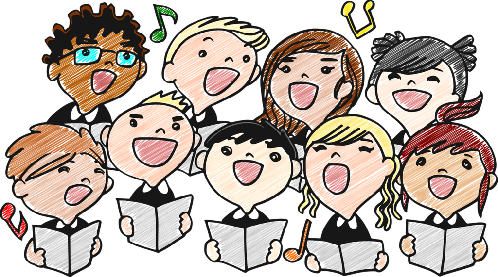 students singing in choir